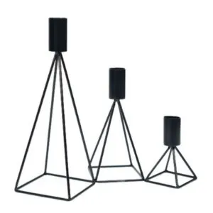 Candelabros Decorativos de Metal Negro METHOME