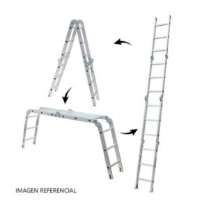 Escalera multiposición con plataforma 12 pasos