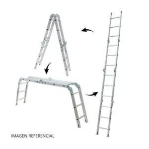Escalera multiposición con plataforma 12 pasos