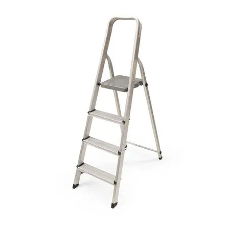 Escalera Tijera con plataforma de aluminio 4 pasos