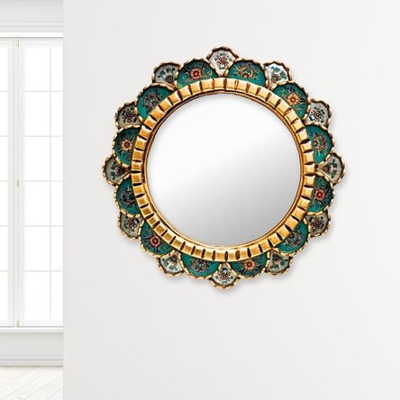 Espejo Decorativo Floral Verde 45 cm