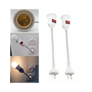 Extensión Flexible con Interruptor Enchufe Socket para Foco