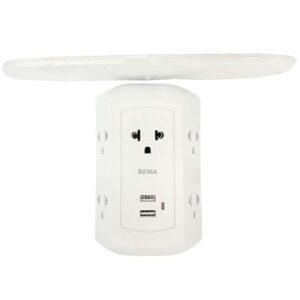 Extensor de Toma Múltiple REFERMAT 5 Entradas + 2 USB con Soporte