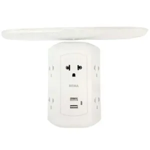 Extensor de Toma Múltiple REFERMAT 5 Entradas + 2 USB con Soporte
