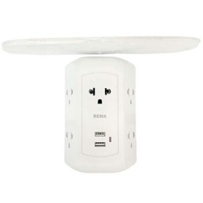 Extensor de Toma Múltiple REFERMAT 5 Entradas + 2 USB con Soporte