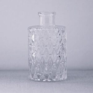 Florero de Vidrio Labrado Rombo 6 x 11 cm.