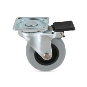 Garrucha plataforma con freno gris 2