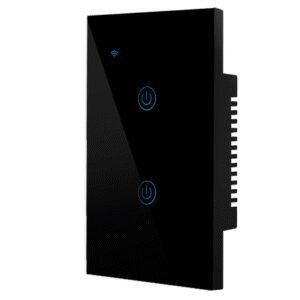 Interruptor Inteligente WiFi Doble 2 Botones Negro