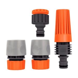 Juego de Riego con Acoples Rápido y Boquilla 4 piezas Tramontina