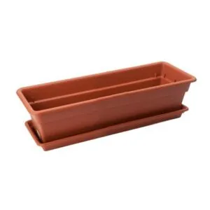 Maceta Durakotta rectangular N°24 con base y sujetador