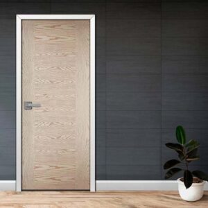 Pack: Puerta HDF + marco + 3 bisagras + kit de instalación 80x207cm