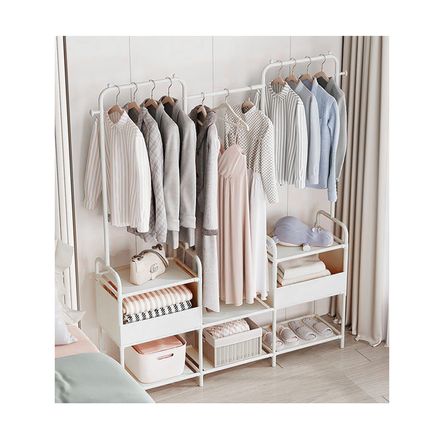 Perchero Colgador Organizador Estante Ropa F46 Blanco