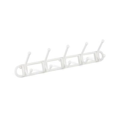 Perchero de pared Plástico Grande 5 Ganchos Blanco Mate Reyplast