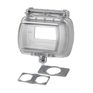 Placa Hermética Transparente p/toma doble vertical