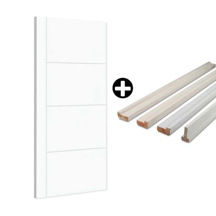 Puerta Victoria Blanco 40x85x207cm Dimfer + Marco Pino Pre-Acabado 32x60x2.13cm