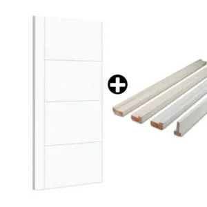 Puerta Victoria Blanco 4x90x207cm Dimfer + Marco Pino Pre-Acabado 32x60x2.13cm