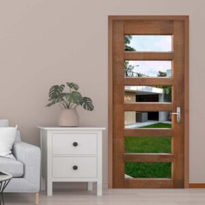 Puerta vidriada Alcala 75cm + marco + 4 bisagras