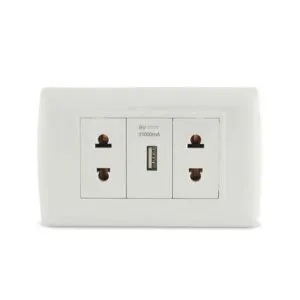 Tomacorriente Doble + USB Basic