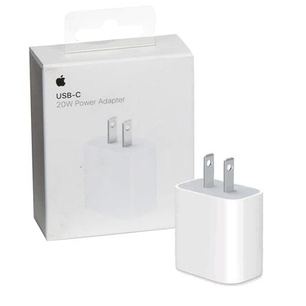 Adaptador de Corriente Apple Original 20W Tipo C Compatible iPhone iPad