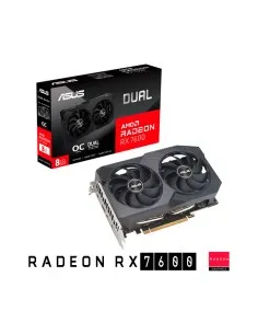 TARJETA DE VIDEO ASUS DUAL RADEON RX 7600 V2 8GB GDDR6 OC (DUAL-RX7600-O8G-V2) 128 BIT
