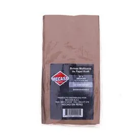 Bolsa Kraft Mecasa 12.7 X 24.6 Cm Paquete X 20 Und