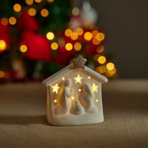 Nacimiento con luz Led 8x5x8.5cm Colección Dorada Orange