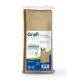 Sobre Kraft Grafipapel Para Cubiertos Paquete X 100 Und