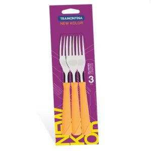 Tenedor De Mesa X 3 Pzs New Kolor Naranja - Tramontina
