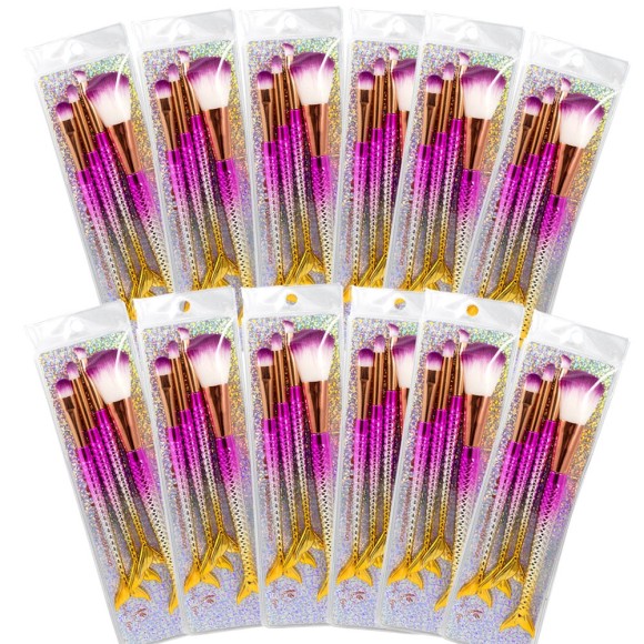 Kit de 12 Pinceles Kit de Maquillaje Sirena C/4 piezas