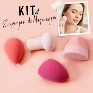Kit 3 Esponjas de Maquillaje + Brocha Mágica Hexagonal