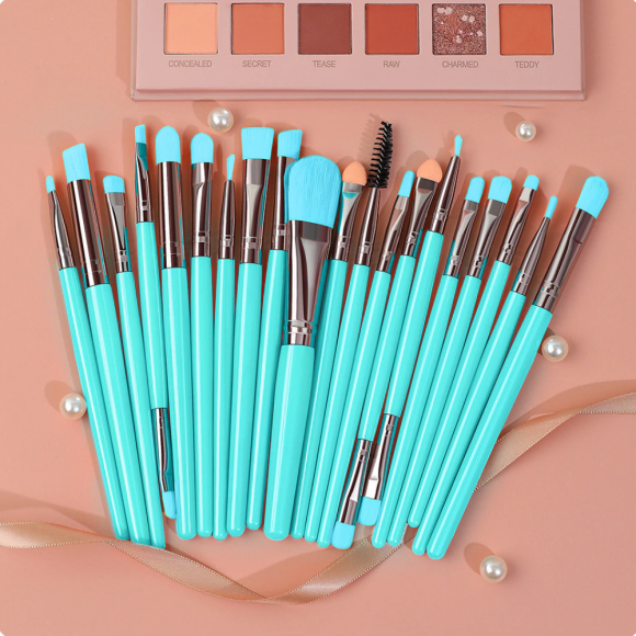 Kit de Pinceles para Maquillaje Neón c/ 20 piezas Completo