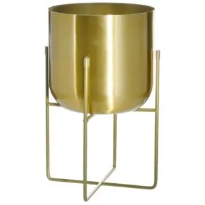"Maceta con Pata Metal Dorado 31 cm"