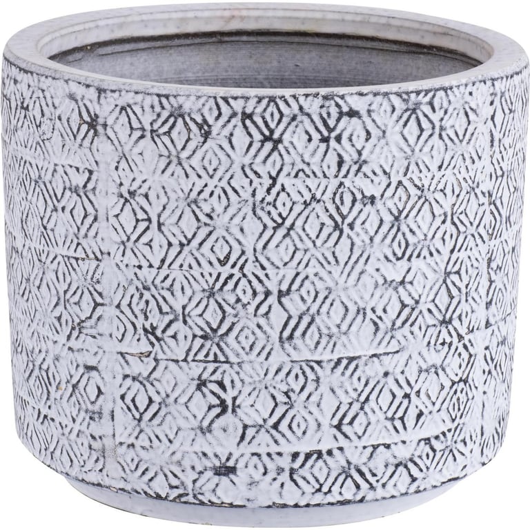 "Maceta Manu Color Blanco/Negro 21x18x"