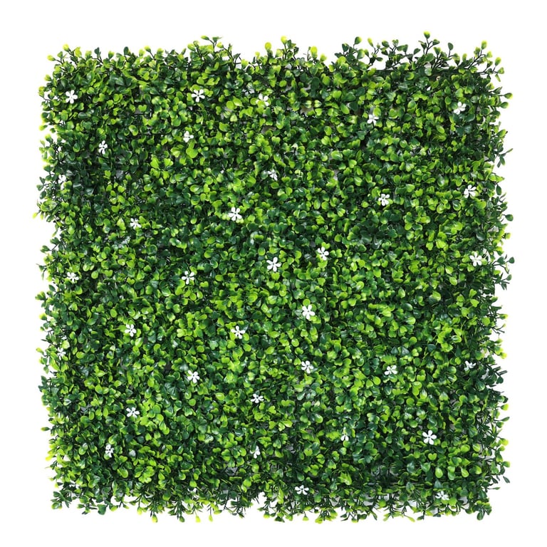 "Palmeta de Jardín Vertical con Flores Blancas 50x50cm"