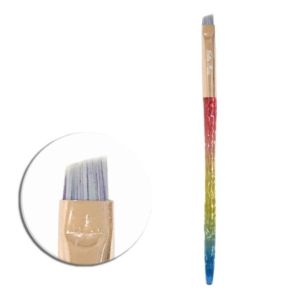 Brocha Hello Mini Angulada Línea Rainbow JL14