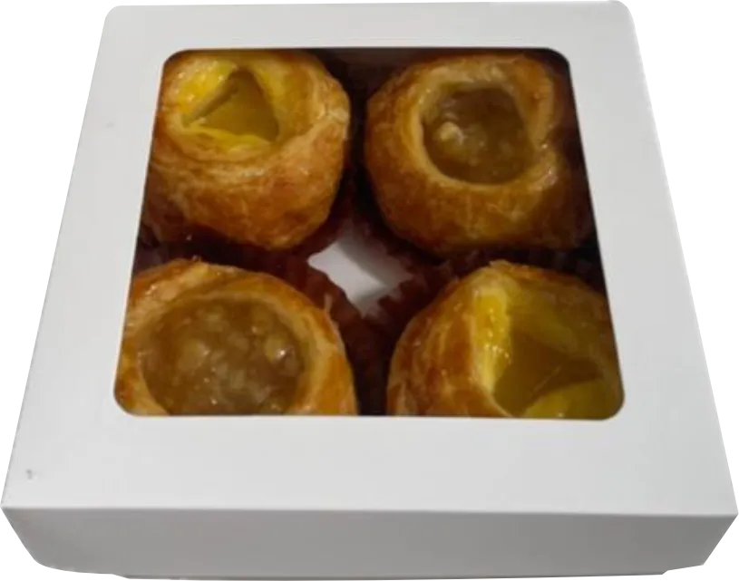 CAJA BOCADITO  CUADRADA CON VISOR