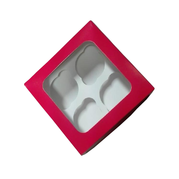 CUPCAKE-X-4-ROJO Cupcake 4 unidades (16 x 16 x 7.5)