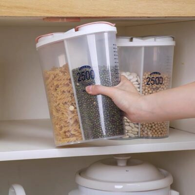 Contenedor de menestra de doble compartimento 2500ml