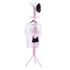 Perchero de Pie Colgador de Carteras Ropa Multiusos Rosado