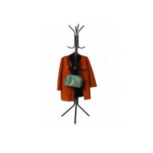 Perchero de Pie Colgador de Carteras y Ropa Negro