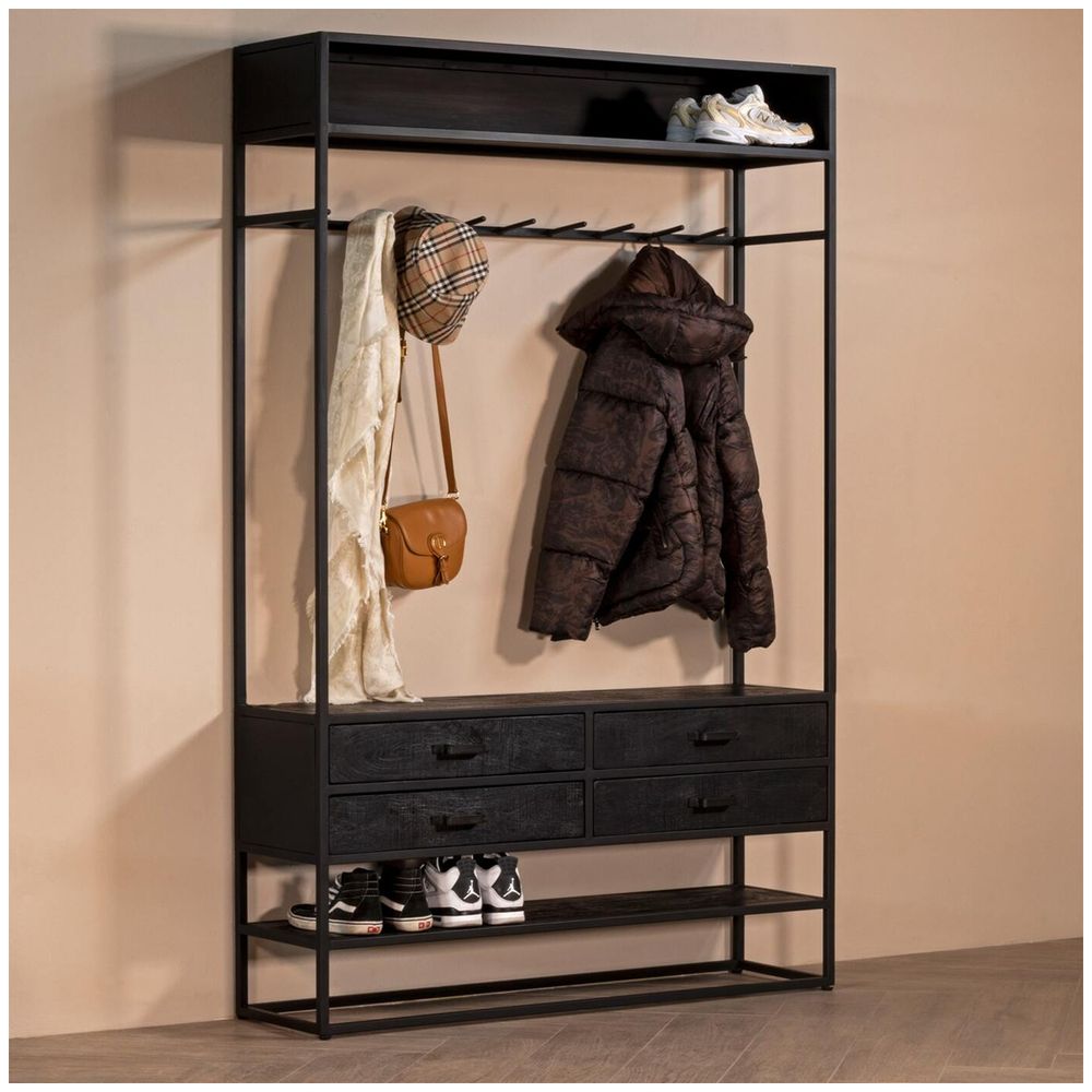 Perchero Industrial Israel Ventitas Home Roble Negro