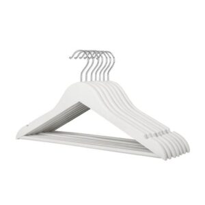 Set de 8 Colgadores de Madera 38cm Blanco Orange