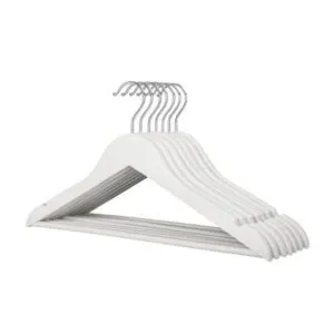 Set de 8 Colgadores de Madera 38cm Blanco Orange