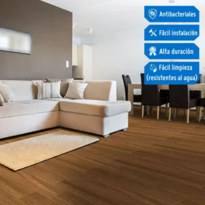 Piso SPC con click walnut kona 5.5mm 122x18cm caja 2.2m²