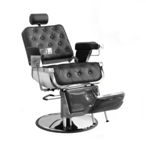 Sillón Barbero Jon Elegancia y Confort en Acero Inoxidable.