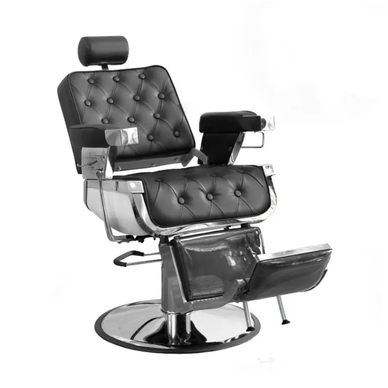 Sillón Barbero Jon Elegancia y Confort en Acero Inoxidable.