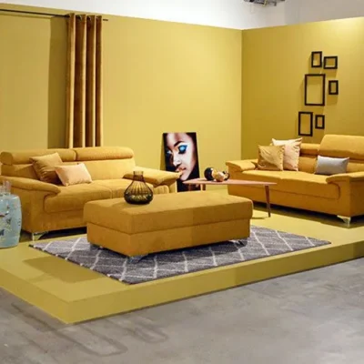 Juego de Sala Vintage 3 2 Fabiani Mango Amarillo