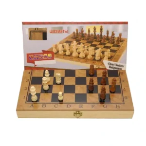 Tablero de Ajedrez y Fichas de Madera A1 48x48cm