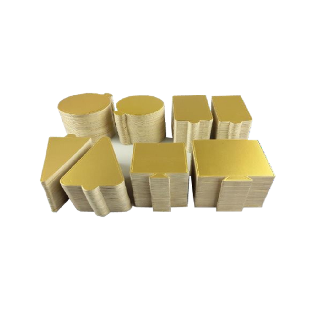 Pisos para porción de torta dorado